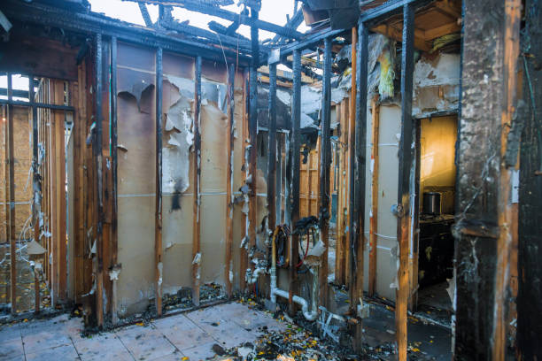 Professional Emergency Fire Damage Restoration technician working in Mantua, NJ
